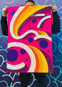 GIZ -THROW FLOW LIMITED EDTION SILKSCREEN PRINT 24X36