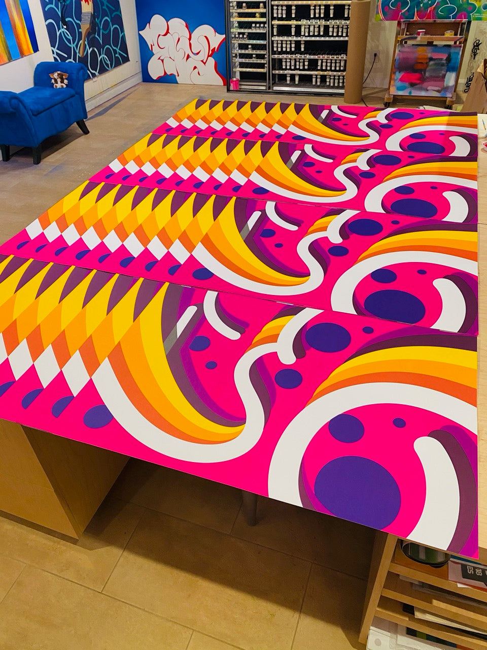 GIZ -THROW FLOW LIMITED EDTION SILKSCREEN PRINT 24X36